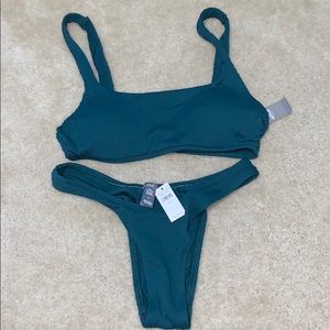 NWT Teal Ruched Sporty Aerie Bikini Set